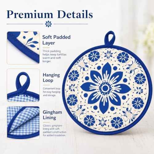 Huhudo 2 Pack 12 Inch Tortilla Warmer Pouch, Insulated