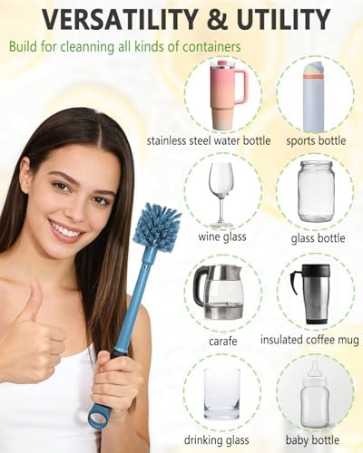 NTIERA 2-in-1 Bottle Brush Cleaner Kit Set,Long Water Bottle Cleaning