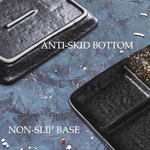 Creative Ceramic Divided Sushi Plates – 8" Snack and Dipping Dish Set