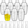 7 Pcs Plastic Cocktail Shaker Set Drink Mixer with Mark Clear Drink