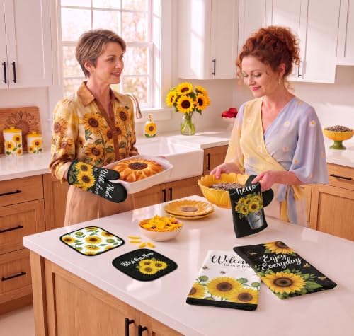 Tieshankao 10Pcs Sunflower Kitchen Decor Accessories Set