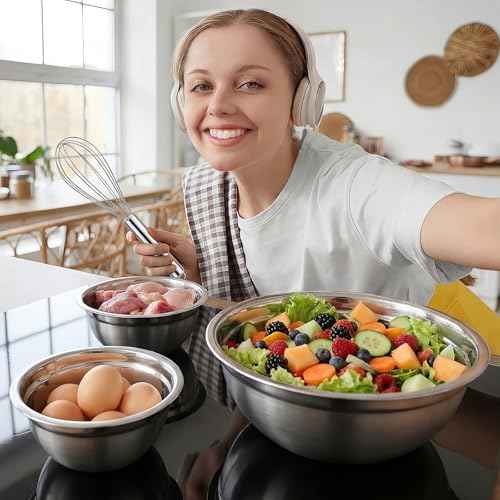 18 Pack Stainless Steel Mixing Bowls with Lids