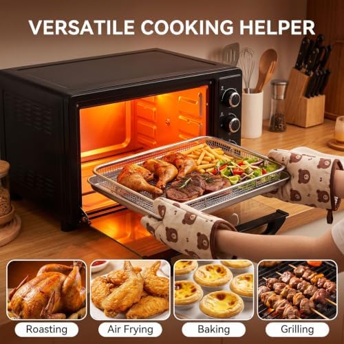 LIANYU Air Fryer Basket for Oven, 16’’x 12’’&12.5’’x 9.6’’ Air Fryer
