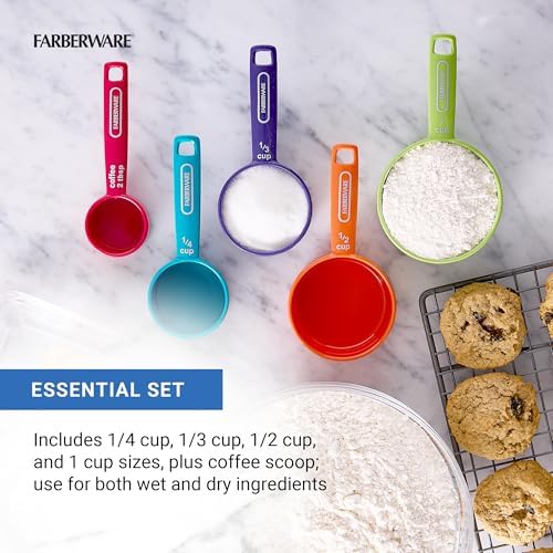 FARBERWARE 5-Piece Measuring Cup Set with Coffee Scoop, Durable