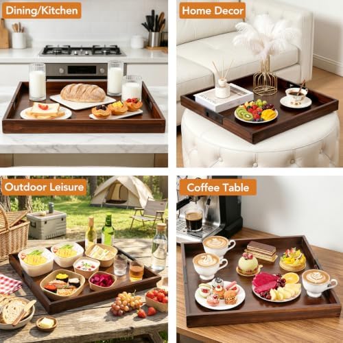 Joy&Grace Large Square Ottoman Tray for Living Room and Coffee Table