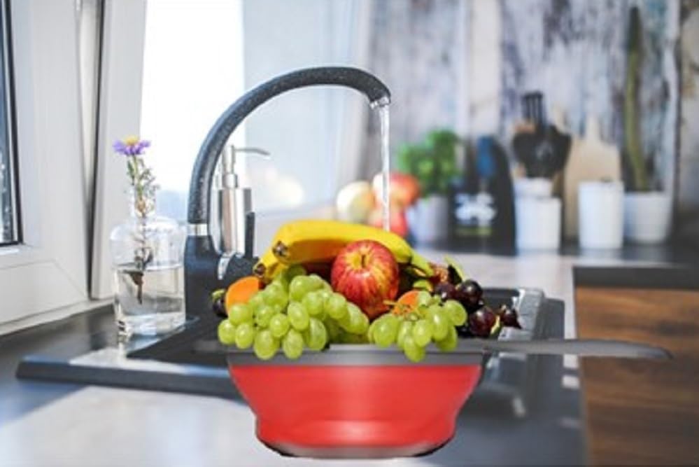 Collapsible Kitchen Strainer Basket Foldable Drainer Washing Fruits