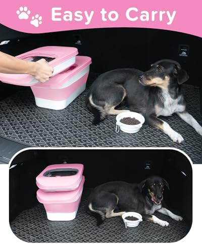 10-13 Lbs Airtight Dog Food Storage Container,Collapsible Pet Food