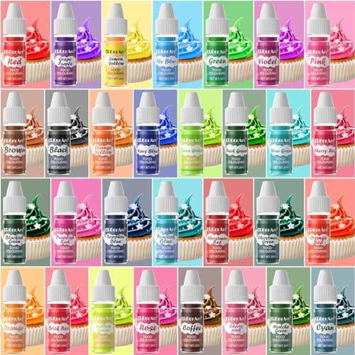 30 Colors Liquid Food Coloring, 6ml/0.25oz