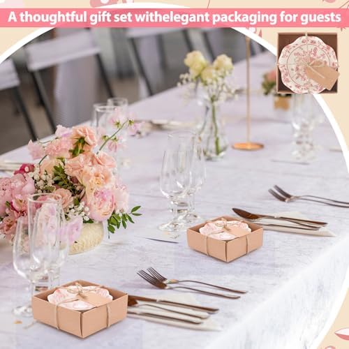 SiliFine 24 Pcs Wedding Favors for Guests Small Ceramic Bowls, Flower