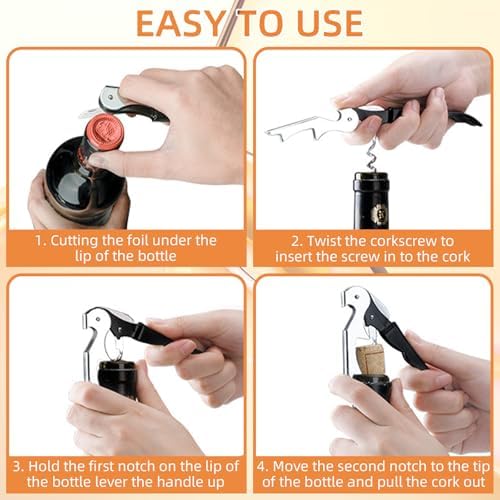 25 Pack Black Wine Opener Bulk Waiter Corkscrew Wine Opener Upgraded