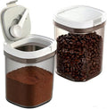 2Pcs Airtight Coffee Canister,44oz Coffee Storage Container with Scoop