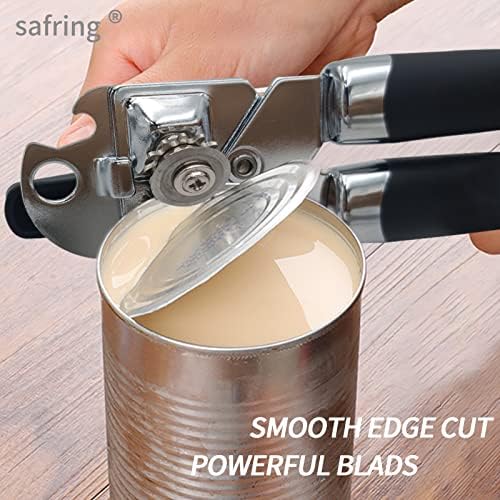 Safring Can Opener Manual, Handheld Strong Heavy Duty Stainless Steel
