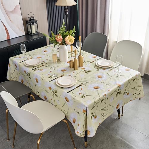 Vinyl Tablecloth with Flannel Backing - Waterproof, Oil-Proof, Easy to