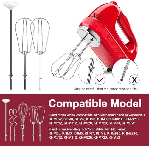 Hand Mixer Accessories and Attachments Beater, Whisk for Kitchenaid