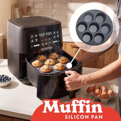 Gourmia Silicone Air Fryer Liners - 3 Piece Set with Egg Bite & Muffin