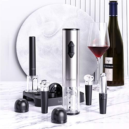 Ivation 9-Piece Wine Opener Set, Electric & Air Pump, Aerator, 4