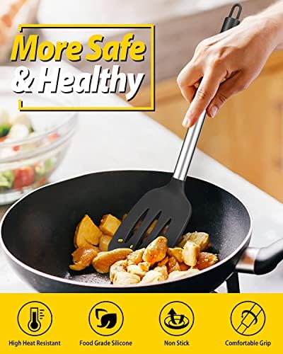 4-Piece Silicone Cooking Utensil Set, Black