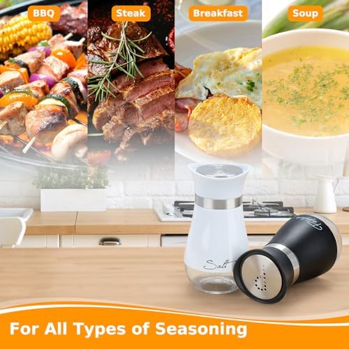 Accmor Salt and Pepper Shakers, 4 oz Stainless Steel Set
