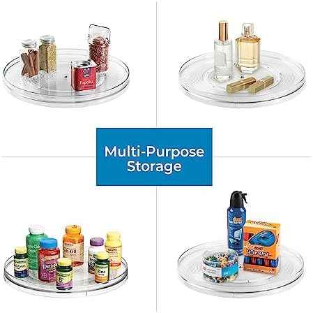 iDesign 14.5-Inch Lazy Susan Organizer, 2-Pack, Clear