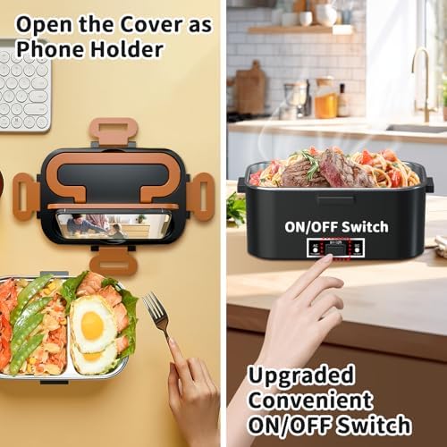 IFENROL Electric Lunch Box for Adults, 1.8L 100W Heating Lunch Box for