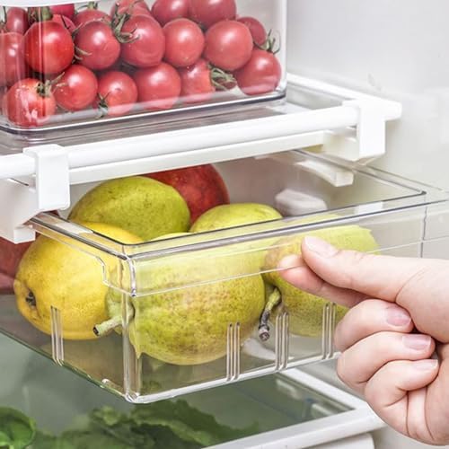 Cyrank Refrigerator Drawer Organizer, Pull out Fridge Storage