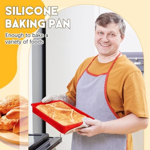 Geetery Set of 4 Silicone Square Cake Pan Silicone Brownie Pan