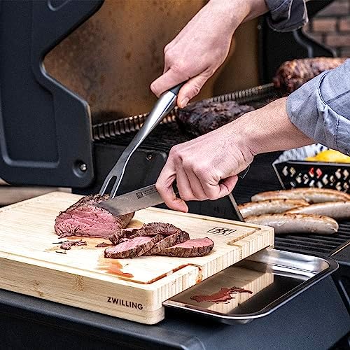 ZWILLING BBQ+ Bamboo Cutting Board with Juice Groove and Sliding