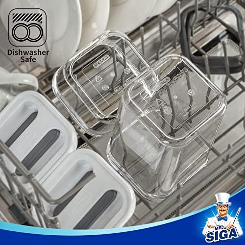 MR.SIGA 8 Piece Airtight Food Storage Container Set for Pantry Organization