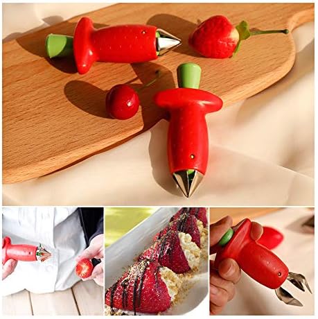 Strawberry Huller Stem Remover and Strawberry Slicer Set,Potatoes