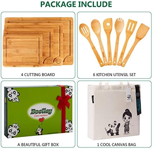 Wooden Cutting Boards for Kitchen-Bamboo Cutting Board Set