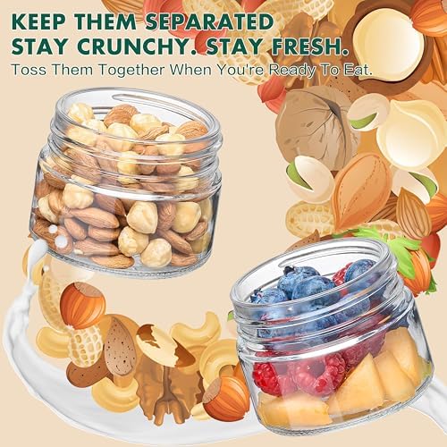 Danmu 4 Pack 21 oz Glass Overnight Oats Containers