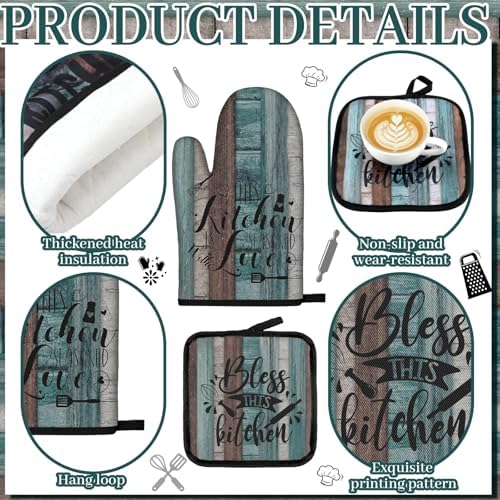 Fanfanwin 12 Pcs Farmhouse Kitchen Decor Teal Kitchen Accessories