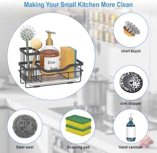 Sponge Holder for Kitchen Caddy Sink Organizer, Multifunctional
