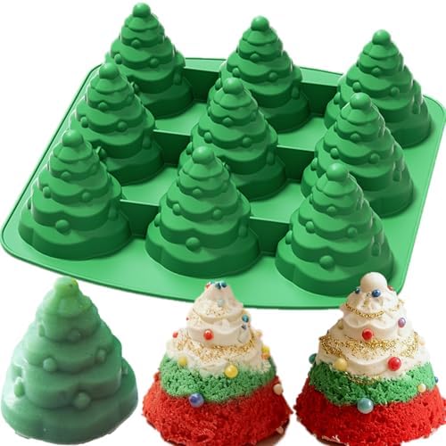 3D Christmas Tree Silicone Mold, Xmas Tree Pan Silicone Molds