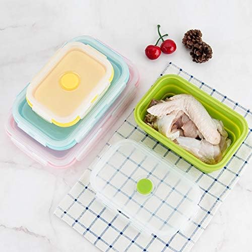 Collapsible Silicone Lunch Bento Box, Portable Food Storage Container