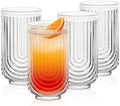 INSETLAN Vintage Glassware Arch Design Glass cups Set of 4, Fashioned