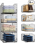 Jakyitvi Stackable Closet Organizers and Storage Bins 4 Pack, Sturdy Metal by Jakyitvi