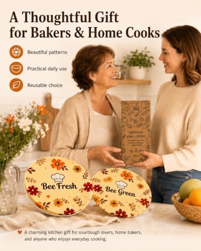 2 Pack Beeswax Bowl Covers, 12 inch
