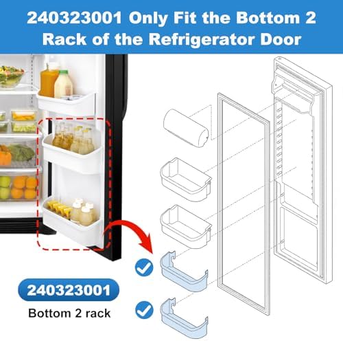 2 Pack 240323001 Refrigerator Door Bin Shelf Compatible with