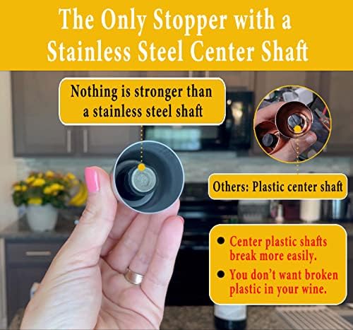 2-Pack Wine Stoppers, Airtight Seals to Keep Wine Fresh, Easy