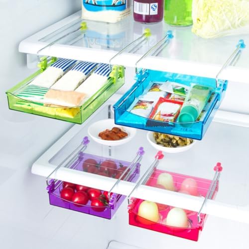 Slide Drawer Organizer with Smooth Pull-out Design for Fridge Storage