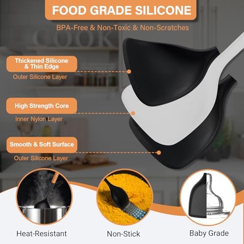 6-Piece Silicone Kitchen Utensil Set, Black
