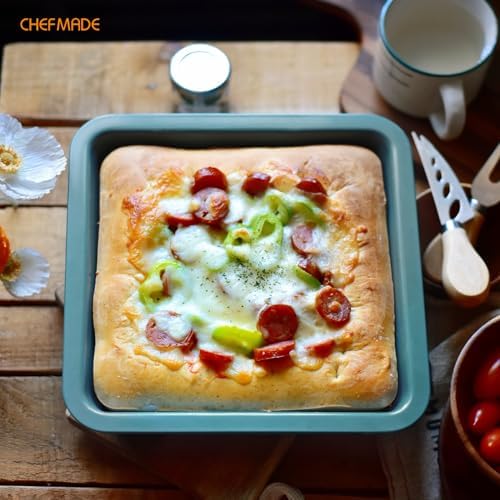 CHEFMADE Square Cake Pan, 8-Inch Nonstick Carbon Steel Bakeware