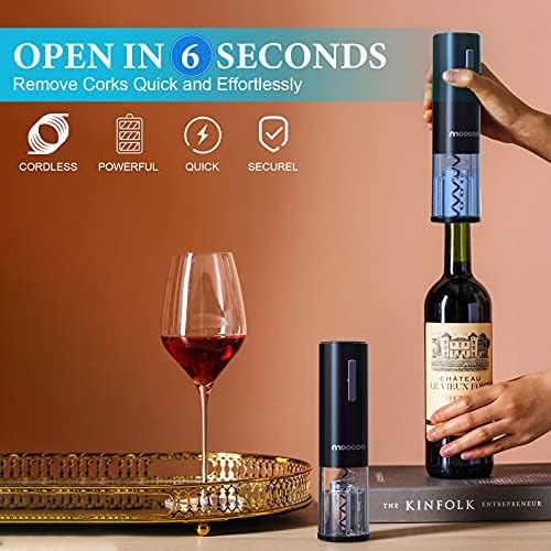 Moocoo Electric Wine Opener with Charging Base, Cordless Electric Wine
