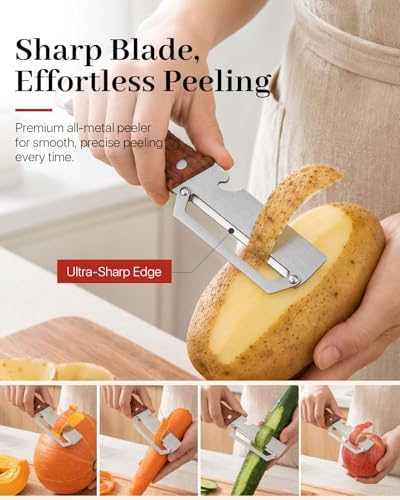 2 PCS Multifunctional Vegetable Peeler for Kitchen, 3-In-1 Stainless
