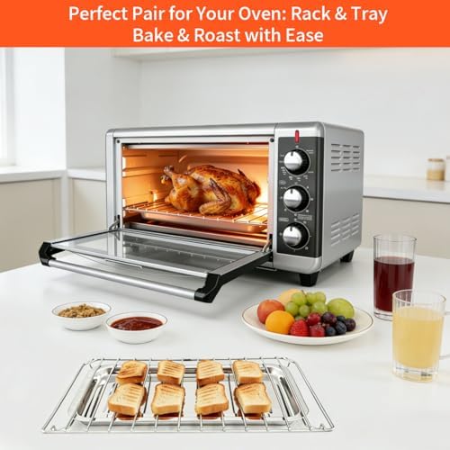 GCQ 2PCS Set Convection Toaster Oven Replacement Tray Rack for