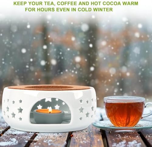 KAYCROWN Teapot Warmer, Ceramic Tea Warmer for Teapot, Tealight Warmer
