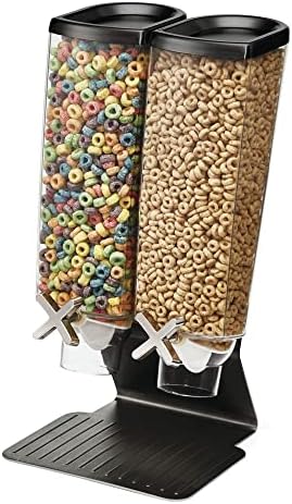 HUBERT 2 Container Cereal Dispenser w/ Stand 9 3/16"L x 8 1/8"W x 17 3/16"H
