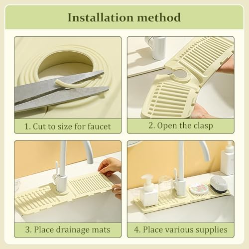 2025 New Faucet Mat for Kitchen Sink, Silicone Sink Splash Guard Gen