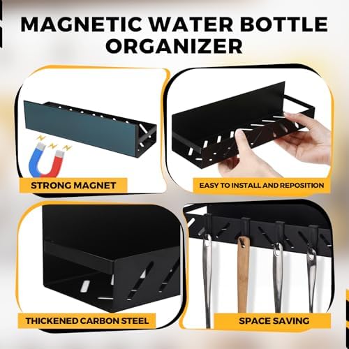 6-Pack Carbon Steel Magnetic Water Bottle Organizer